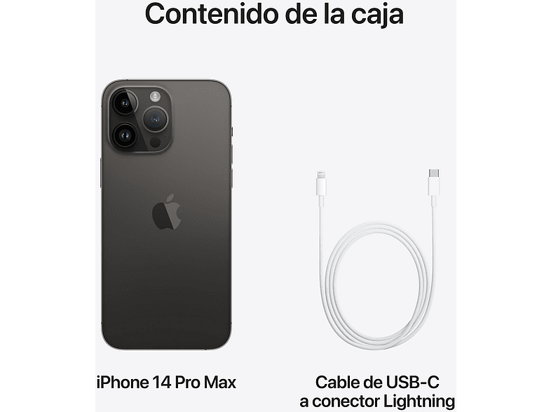 Apple iPhone 14 Pro Max, Negro espacial, 256 GB, 5G, 6.7 Pantalla Super Retina XDR, Chip A16 Bionic, iOS