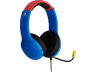 Auriculares gaming - PDP Airlite Level 40 Mario Nintendo Switch, Con cable, Micrófono, Azul/Rojo