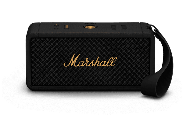 Altavoz inalámbrico - Marshall Middleton  Black and Brass, 15 W, Bluetooth 5.1, Autonomía 20 h, Negro