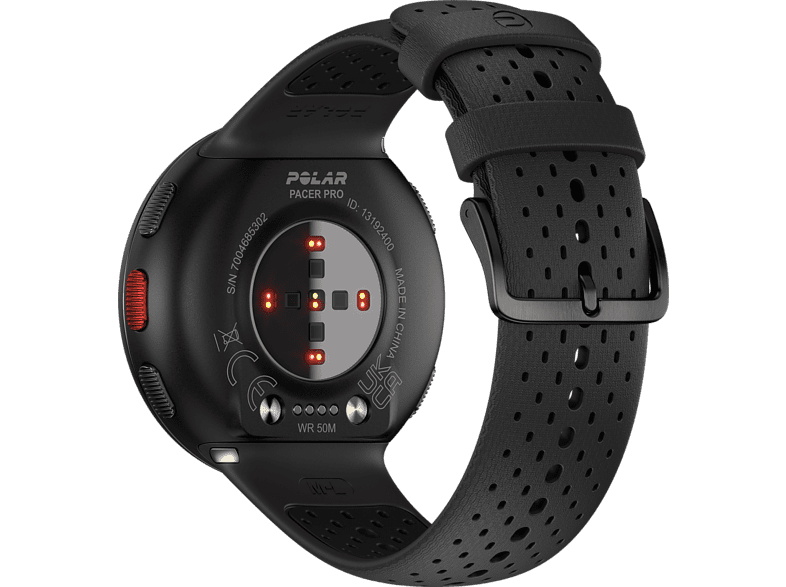 Reloj deportivo - Polar Pacer Pro, 1.2, 265 mAh, 35h autonomía, Bluetooth, GPS, Frecuencia cardíaca, Táctil, Negro