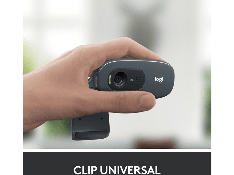 Webcam - Logitech C270, HD 720p, 3 MP, Micrófono integrado