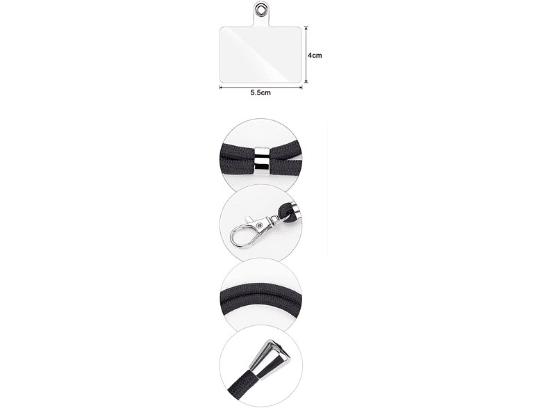 Cordón para móvil - Belyo Cordón Universal, Ajustable, 90 cm, Rosa