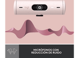 Webcam - Logitech Brio 500, Full HD 1080p, Enfoque automático, Micrófono con reducción de ruido, Rosa