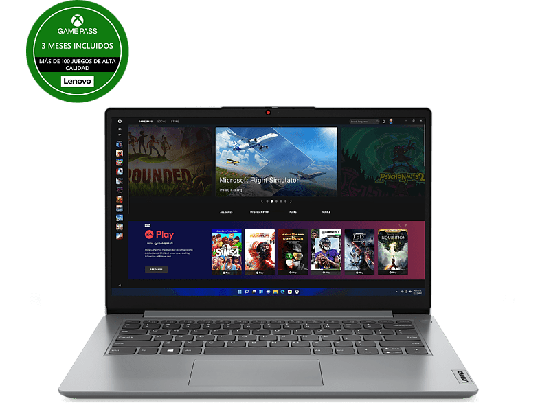 Portátil - Lenovo IdeaPad 1 14ADA7, 14 Full HD, AMD 3020e, 4GB RAM, 256GB SSD, Radeon™ Graphics, Sin sistema operativo