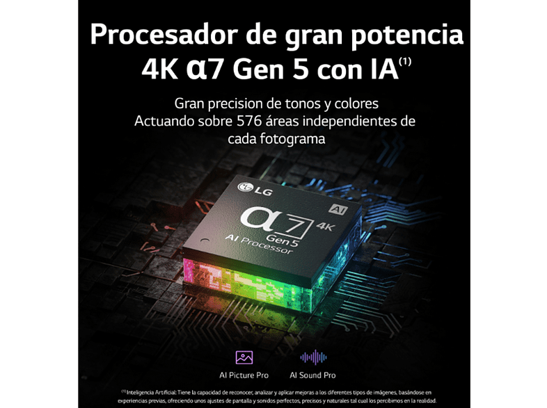 TV QNED 75 - LG 75QNED866QA, UHD 4K, Procesador Inteligente α7 Gen5 AI Processor 4K, Smart TV, DVB-T2 (H.265), Negro