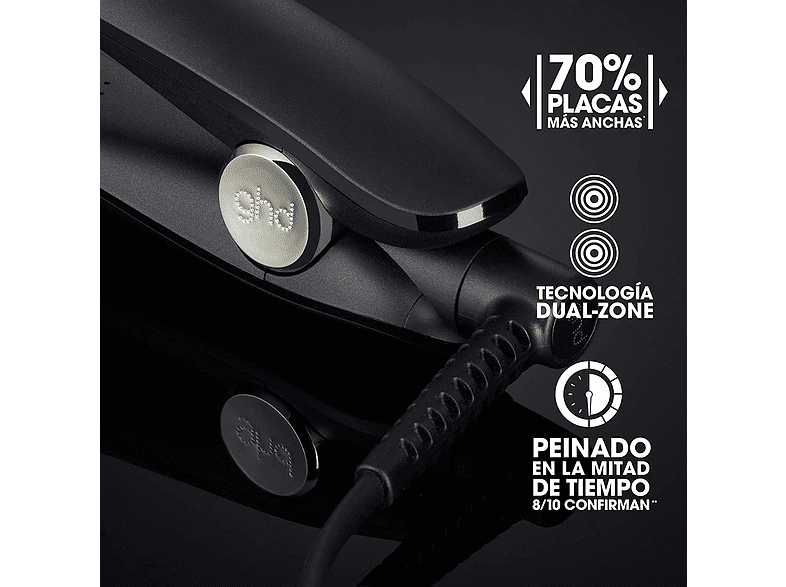 Plancha de pelo - GHD Max Styler, 185 °C, Calentamiento rápido 30 segundos, Tecnología Dual - Zone, Negro