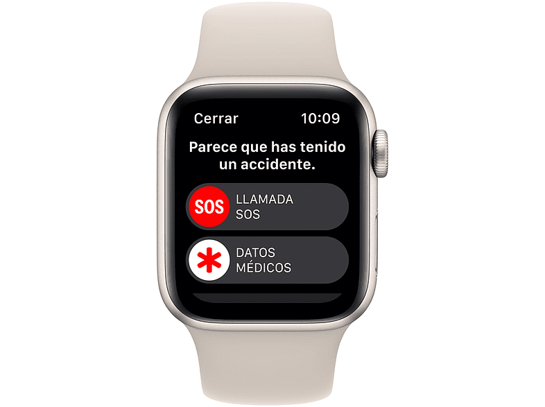 Apple Watch SE (2022), GPS+CELL, 40 mm, Caja de aluminio, Vidrio delantero Ion-X, Correa deportiva blanco estrella