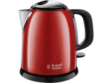 Hervidor de agua - Russell Hobbs Mini ColourPlus 24992-70, 1 l, Base 360º, Apagado automático, Rojo
