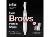 Afeitadora - Braun FG1106, Para cejas, Autonomía 120 min, Blanco/Gris