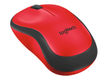 Ratón inalámbrico - Logitech M220 Silent, Óptico, 1000DPI, Ambidextro, Silencioso, Rojo