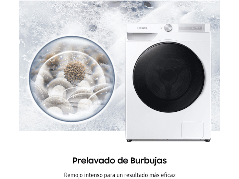 Lavadora secadora - Samsung WD80T634DBH/S3, 8 kg lavado, 5 kg secado, 1400 rpm, Auto Dosificador,  Blanco