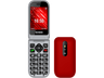 Móvil - Telefunken S450, Para mayores, 2.8", 32 MB, Teclas grandes, Botón SOS, Bluetooth, Rojo
