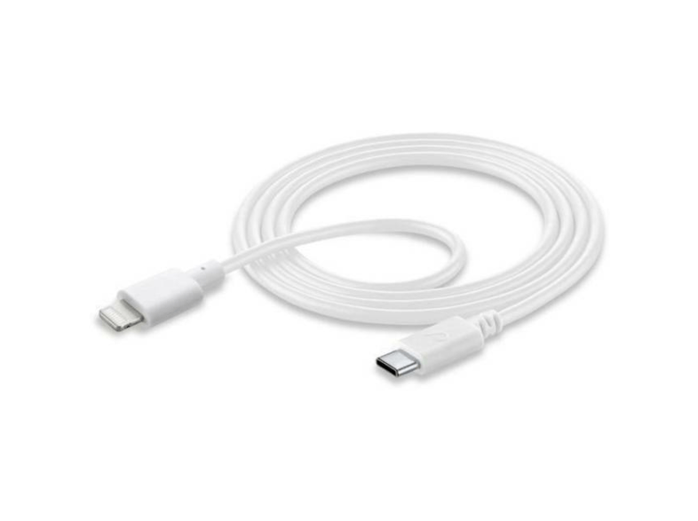 Cable USB - Cellular Line, USB 2.0 USB-C ™, USB Apple Lightning, 15 cm, Blanco