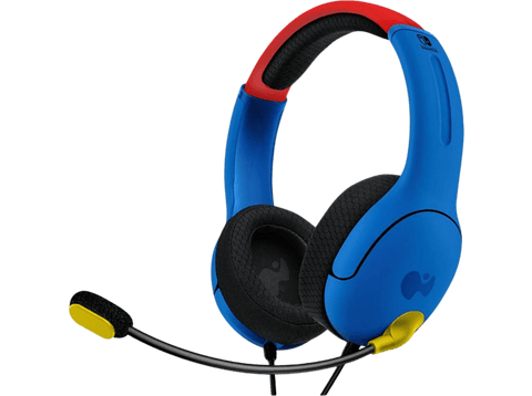 Auriculares gaming - PDP Bundle Super Mario Bros (LVL40 + Rematch), Micrófono integrado, Para Nintendo Switch, Rojo/Azul