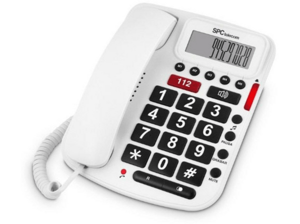Teléfono - SPC 3293 B, Manos libres, Identificación de llamada, Blanco