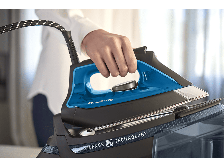 Centro de planchado - Rowenta DG9226 Silence Steam Pro, 7.6bar, Golpe de calor 490gr/min, Azul