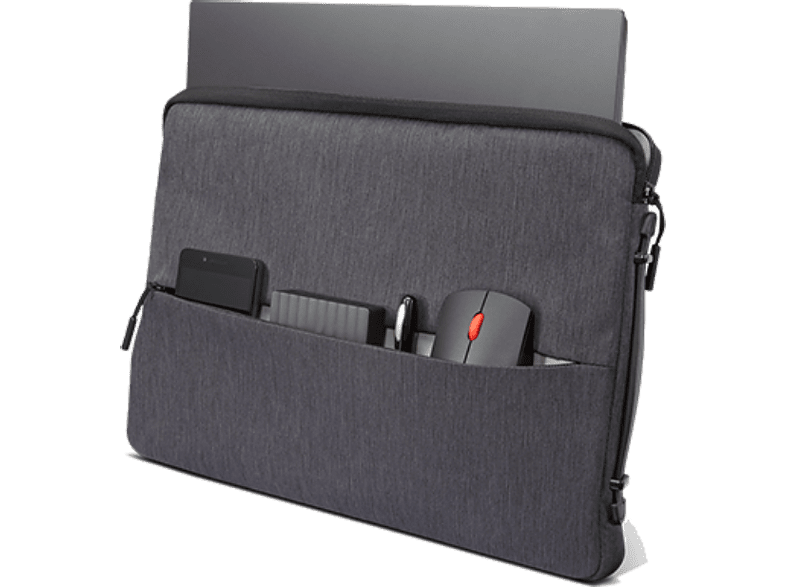 Maletín para portátil - Lenovo Laptop Urban Sleeve Case, 14, Poliéster, Gris grafito