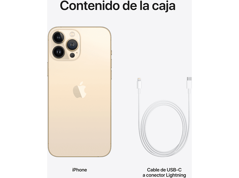 Apple iPhone 13 Pro Max, Oro, 1 TB, 5G, 6.7 OLED Super Retina XDR ProMotion, Chip A15 Bionic, iOS