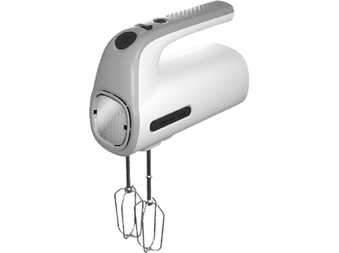 Amasadora de mano - Taurus Station Grey HM301, 300W, 5 velocidades, Función turbo, varillas: amasadoras, Ergonómica, Blanco/gris