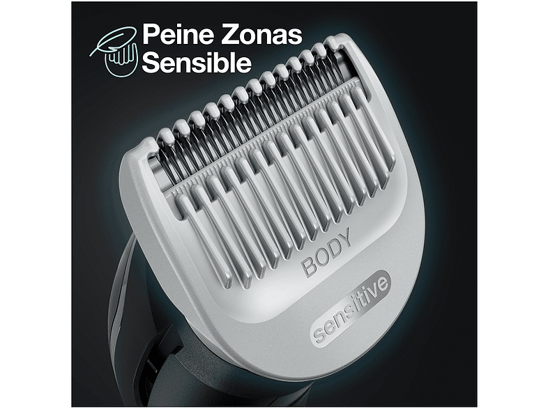 Afeitadora corporal – Braun 3 BG3340, Para hombres, Peine para zonas sensibles, Negro