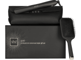 Plancha de pelo - GHD Gold Pack con cepillo, Cerámica, 185 °C, Tecnología Dual Zone, Negro