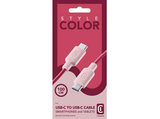 Cable USB - CellularLine  Stylecolor, Conector USB - C to USB-C, 1 m, Rosa