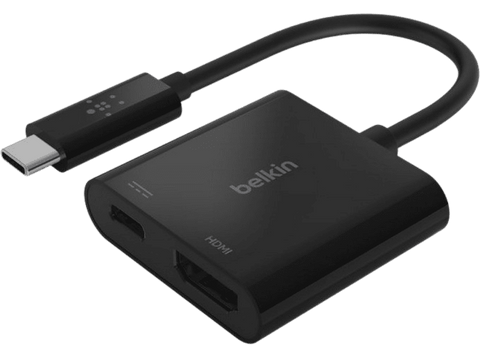 Adaptador - Belkin AVC002BTBK, Cargador, De USB-C a HDMI, Compatible con Apple, Negro