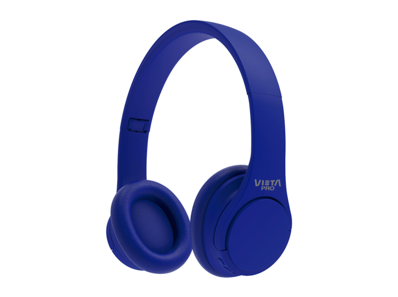Auriculares inalámbricos - Vieta VHP-BT120BL, Diadema, Bluetooth, Radio FM, Azul