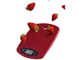 Balanza de cocina - Jata Hogar HBAL1203, LCD, Apagado automático, Capacidad máxima 5 kg, Rojo