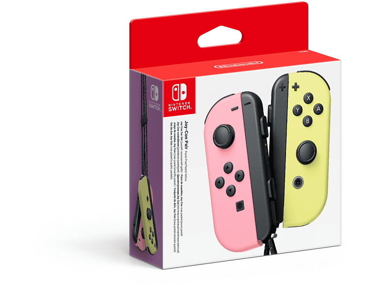 Mando - Joy-Con Set, Nintendo Switch, Izquierda y Derecha, Vibración HD, Rosa y Amarillo pastel
