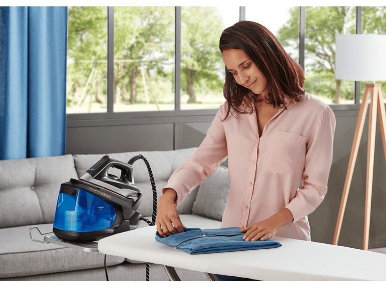 Centro de planchado - Rowenta VR832, 2600 W, 1.7 L, 6.5 bares, 350 g/m, Negro, Azul