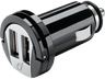 Cargador de coche para móvil - Cellular Line, negro, con doble puerto USB