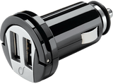 Cargador de coche para móvil - Cellular Line, negro, con doble puerto USB