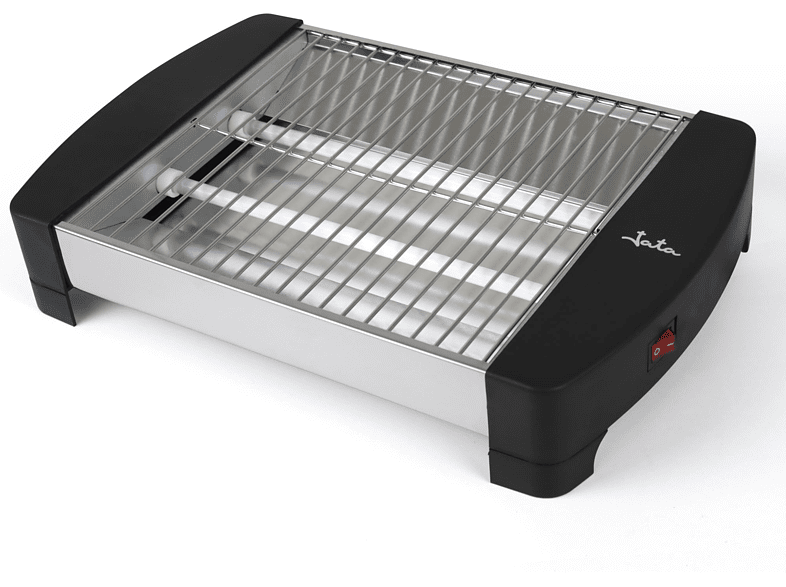 Tostadora - Jata JETT1587, 400 W, Plana, Bandeja recogemigas, 2 barras de cuarzo, Plata