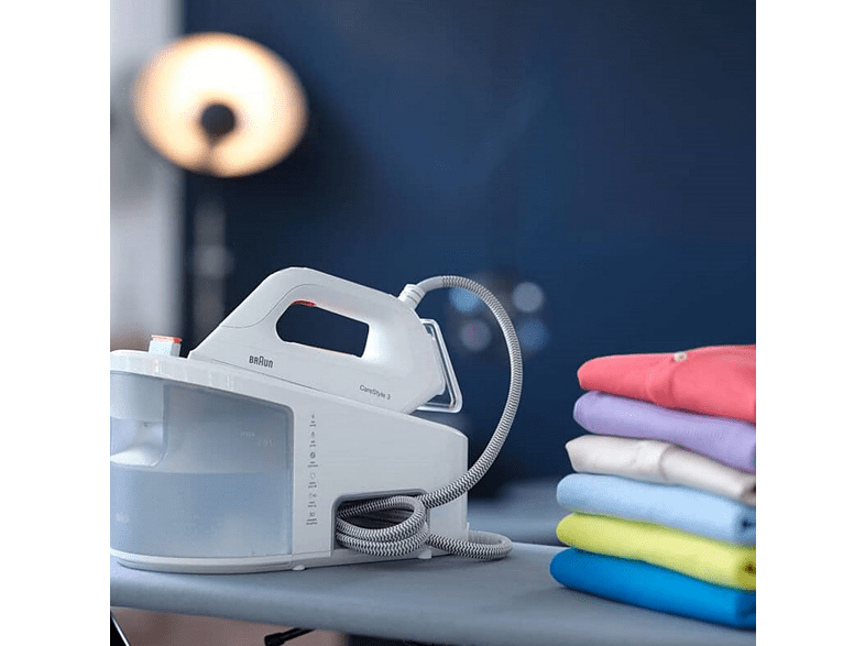 Centro de planchado - Braun Braun CareStyle 3 IS 3132, 2400 W, 2 l, 120 g / min, Suela FreeGlide 3D, Blanco