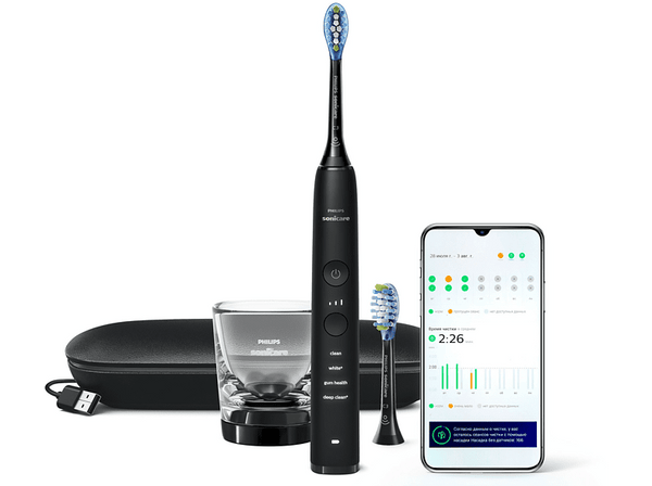 Cepillo eléctrico – Philips Sonicare DiamondClean HX9913/18, tecnología sónica, sensor de presión, 4 modos, 3 intensidades, App