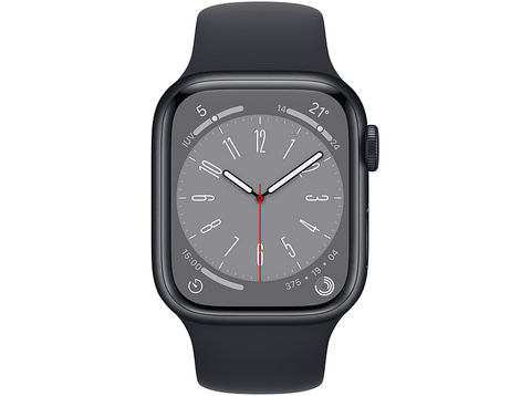 REACONDICIONADO - Apple Watch S8 (2022), GPS, 41 mm, Caja de aluminio, Vidrio delantero Ion-X, Correa deportiva medianoche