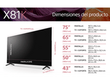 TV LED 65 - Sony 65X81K, 4K HDR, Smart TV (Google TV), Procesador X1, Dolby Vision, Dolby Atmos, Asistentes de voz (Assistente de Google, Alexa)