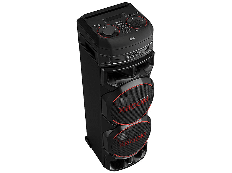 Altavoz Bluetooth - LG RNC9, Luces Multi Color, Efectos DJ. Función karaoke. Efectos de Voz, Negro