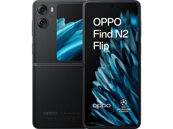 Móvil - OPPO Find N2 Flip, Astral Black, 256GB, 8GB RAM, 6.8" FHD+, Plegable, Cámara 50+8MP, 4300mAh, Dual Nano SIM