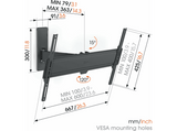 Soporte TV - Vogels TVM1629, 40 - 77, Giratorio 120º, VESA 100 mm x 100 mm - 600 mm x 400 mm, Negro