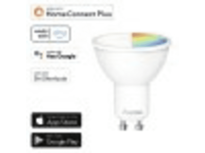 Bombilla inteligente - HAMA WLAN LED, GU10, 5,5 W RGBW, Reflector, LED, Multicolor