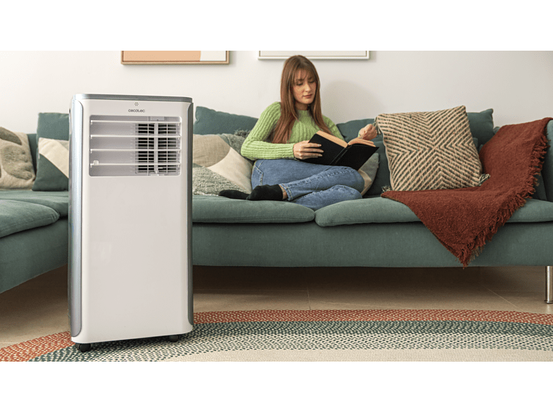 Aire acondicionado portátil - Cecotec ForceClima 9400 Soundless Heating, 1010 W, 2268 fg/h, Bomba de calor, 5 modos, 2 velocidades, Blanco