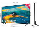 TV QNED 75 - LG 75QNED7S6QA, UHD 4K, α5 Gen5 AI Processor 4K, Smart TV, DVB-T2 (H.265), Negro
