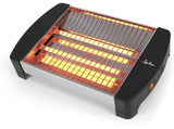 Tostadora - Jata JETT1587, 400 W, Plana, Bandeja recogemigas, 2 barras de cuarzo, Plata