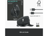 Ratón - Logitech MX Master 3S, Inalámbrico, 8000 ppp, Grafito