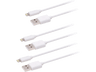 Cable USB - OK OZB-533, De USB a Lightning, Pack de 3, Tamaños diferentes, Blanco