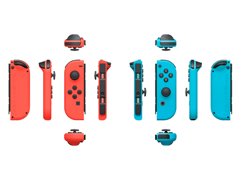 Mando - Joy-Con Set, Nintendo Switch, Izquierda y Derecha, Vibración HD, Rojo y Azul Neón