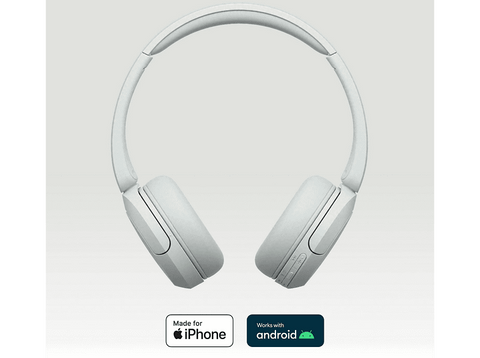 Auriculares inalámbricos - Sony WH-CH520, Bluetooth, 50 horas de autonomía, Carga rápida, 360 Audio, Conexión multipunto, Casco estilo diadema, Blanco