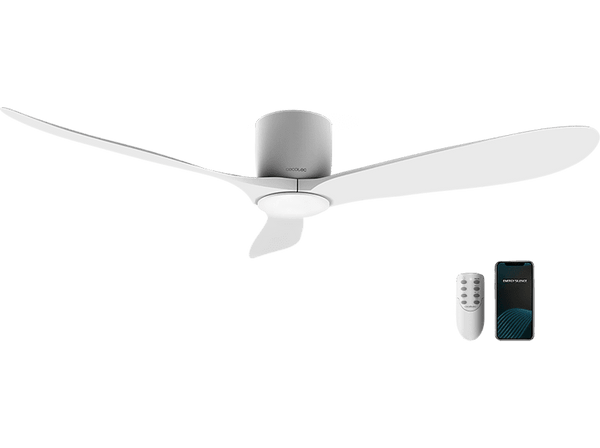 Ventilador de techo - Cecotec EnergySilence Aero 5400 Aqua Connected, 40 W, 6, Modo Winter-Summer, Temporizador, Mando a distancia, Wi-Fi, Blanco